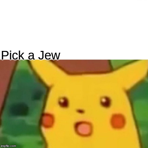 Surprised Pikachu | Pick a Jew | image tagged in memes,surprised pikachu | made w/ Imgflip meme maker