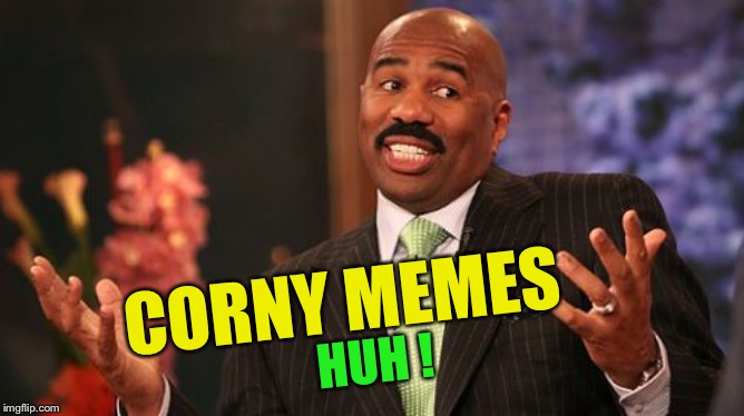 Steve Harvey Meme | CORNY MEMES HUH ! | image tagged in memes,steve harvey | made w/ Imgflip meme maker