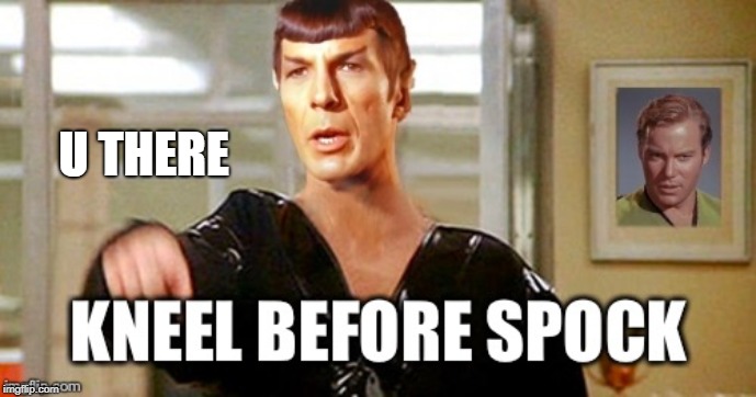 Kneel before spock | U THERE | image tagged in kneel before spock | made w/ Imgflip meme maker