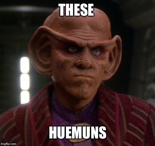 Quark unimpressed | THESE HUEMUNS | image tagged in quark unimpressed | made w/ Imgflip meme maker