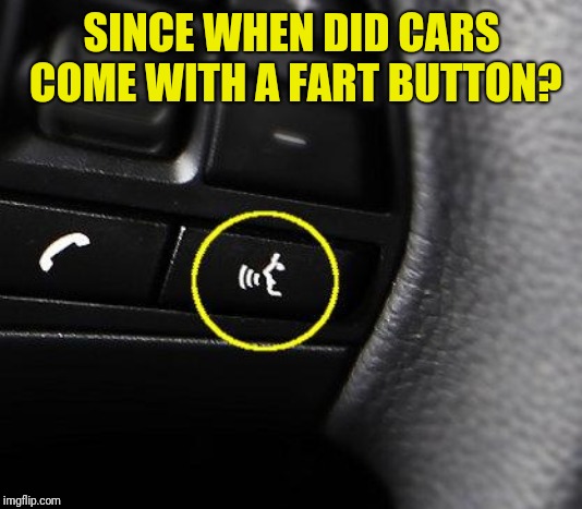 Who Actually Designed This Icon? It Sure Backfired On Them. | SINCE WHEN DID CARS COME WITH A FART BUTTON? | image tagged in fart,cars,buttons | made w/ Imgflip meme maker