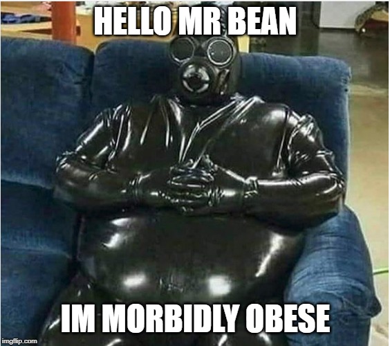 HELLO MR BEAN; IM MORBIDLY OBESE | image tagged in fat | made w/ Imgflip meme maker