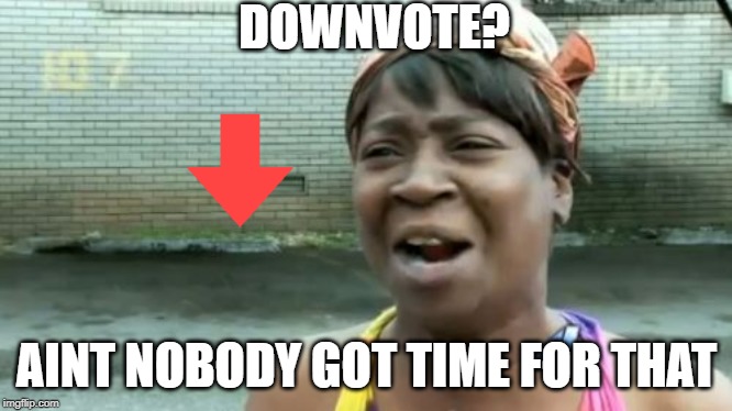 Ain't Nobody Got Time For That | DOWNVOTE? AINT NOBODY GOT TIME FOR THAT | image tagged in memes,aint nobody got time for that | made w/ Imgflip meme maker
