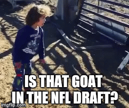 IS THAT GOAT IN THE NFL DRAFT? | image tagged in gifs | made w/ Imgflip video-to-gif maker