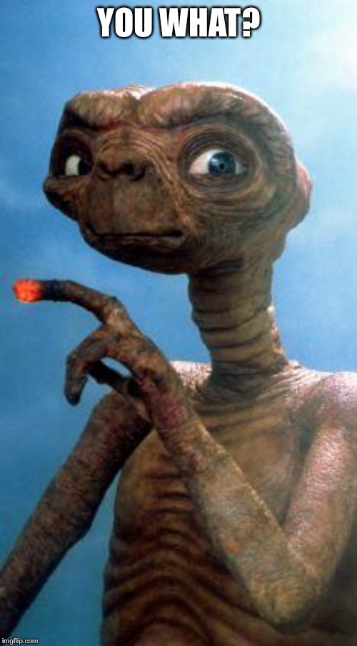 E.T. | YOU WHAT? | image tagged in et | made w/ Imgflip meme maker