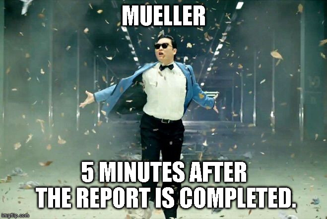 Gangnam style | MUELLER; 5 MINUTES AFTER THE REPORT IS COMPLETED. | image tagged in gangnam style | made w/ Imgflip meme maker