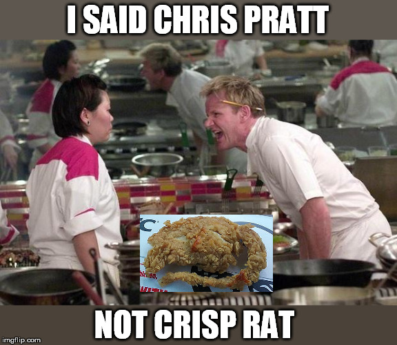 Gordon Ramsey | I SAID CHRIS PRATT NOT CRISP RAT | image tagged in gordon ramsey | made w/ Imgflip meme maker