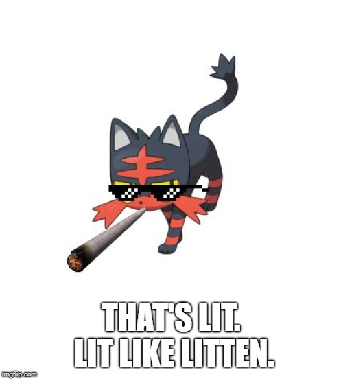 Litten AF | THAT'S LIT. LIT LIKE LITTEN. | image tagged in litten af | made w/ Imgflip meme maker