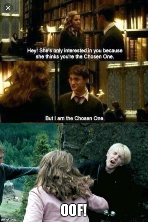 She treats them all the same! | OOF! | image tagged in harry potter,punch | made w/ Imgflip meme maker