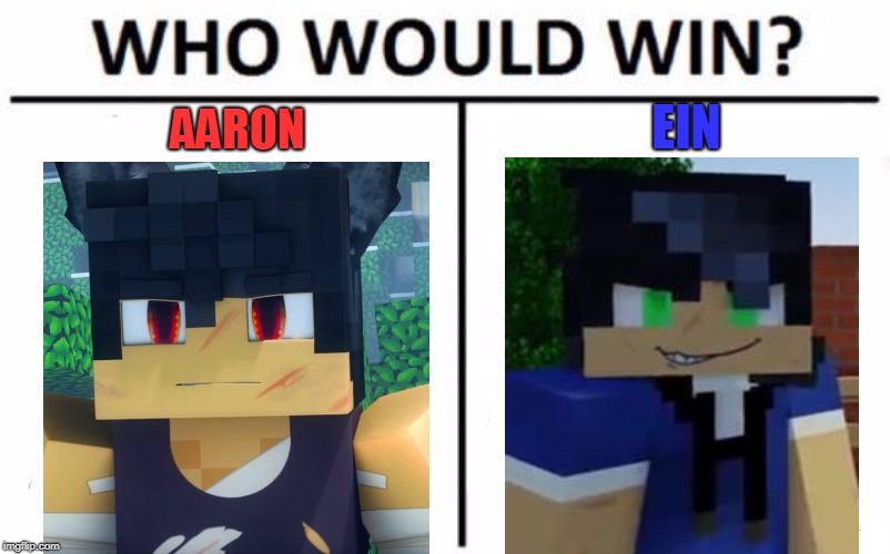 Aphmau Who would win? |  EIN; AARON | image tagged in memes,who would win | made w/ Imgflip meme maker