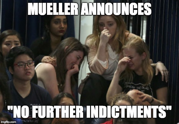 MUELLER ANNOUNCES; "NO FURTHER INDICTMENTS" | made w/ Imgflip meme maker