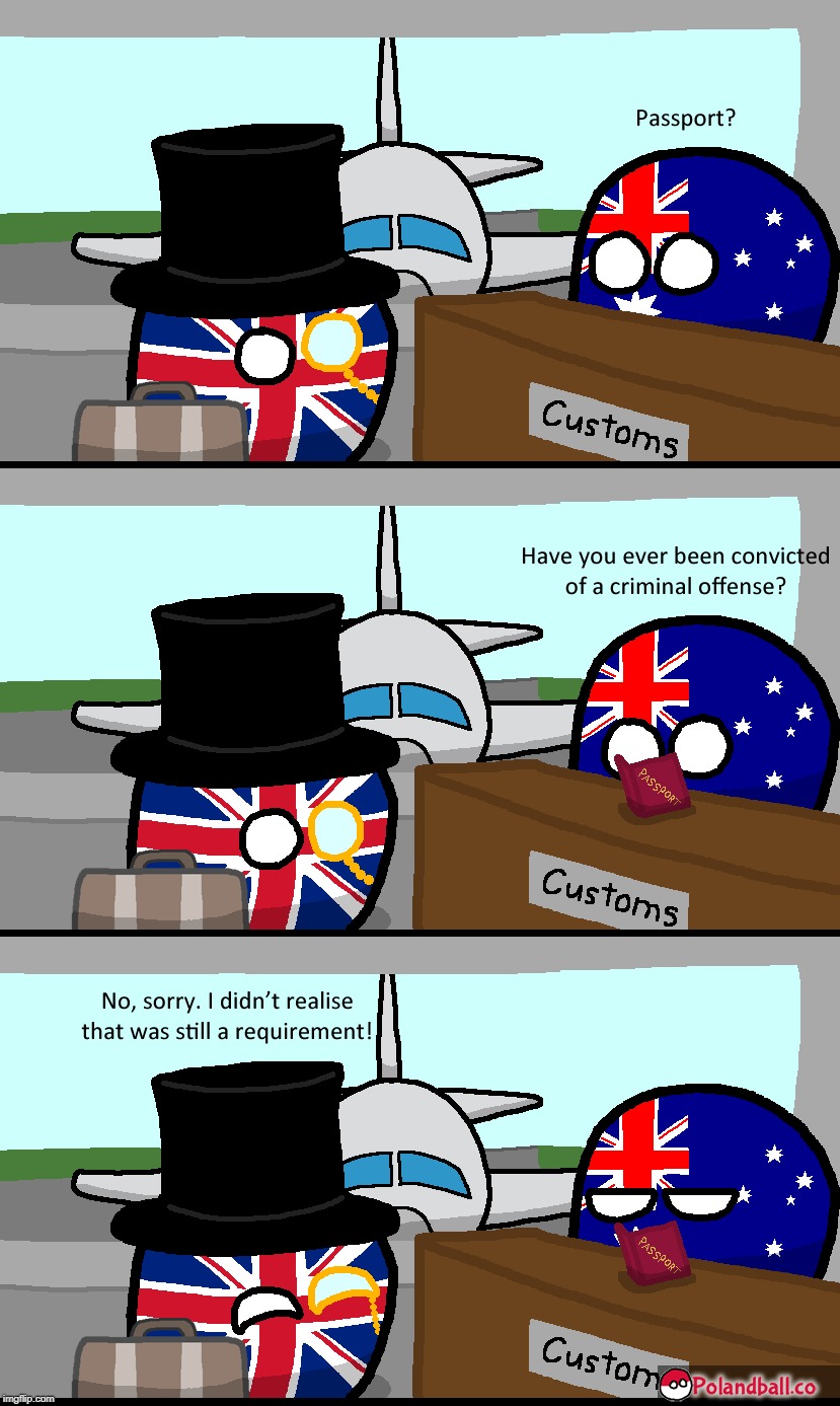 Britain Vacations in Australia | image tagged in countryballs,britain | made w/ Imgflip meme maker