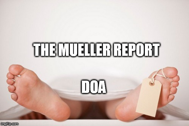 DOA; THE MUELLER REPORT | image tagged in doa | made w/ Imgflip meme maker