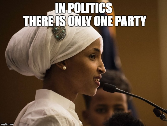 #StandWithIlhan | IN POLITICS THERE IS ONLY ONE PARTY | image tagged in standwithilhan | made w/ Imgflip meme maker
