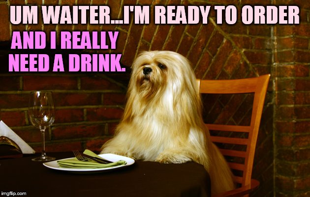 UM WAITER...I'M READY TO ORDER AND I REALLY NEED A DRINK. | made w/ Imgflip meme maker