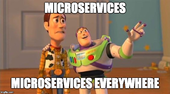 TOYSTORY EVERYWHERE |  MICROSERVICES; MICROSERVICES EVERYWHERE | image tagged in toystory everywhere | made w/ Imgflip meme maker