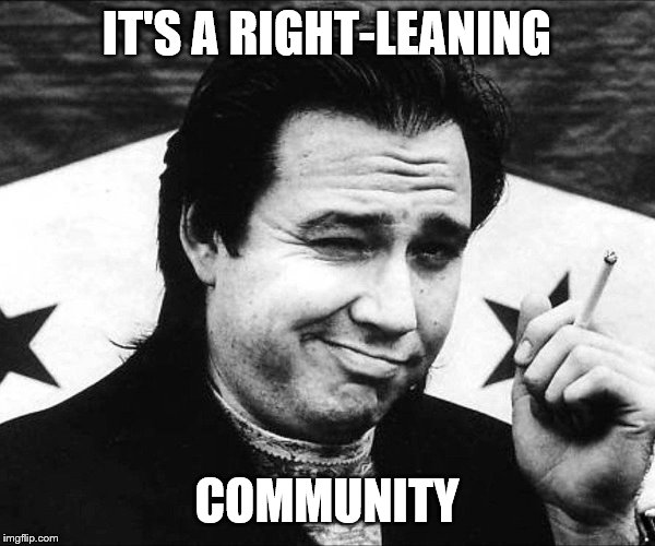 IT'S A RIGHT-LEANING COMMUNITY | made w/ Imgflip meme maker