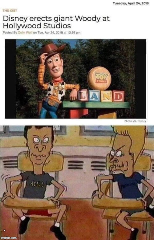 When Headlines Go Wrong... | ` | image tagged in beavis and butthead,toy story | made w/ Imgflip meme maker