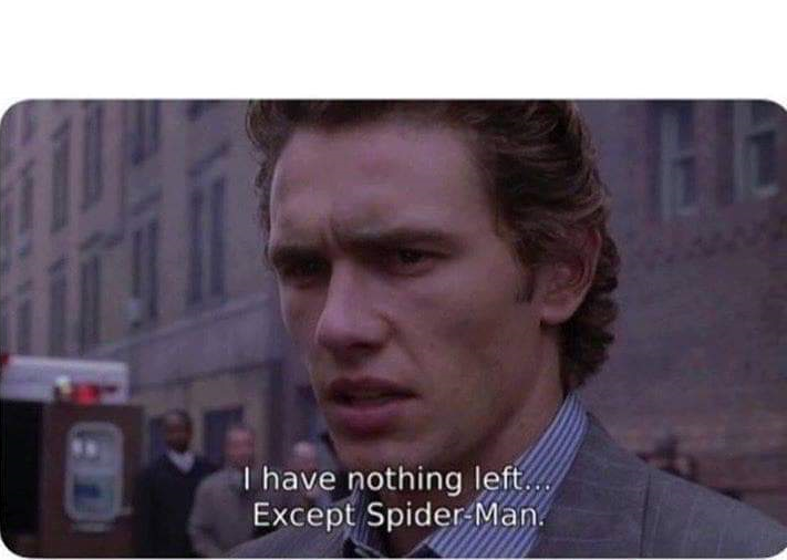 High Quality I have nothing left except spider-man Blank Meme Template