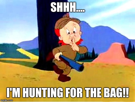 Elmer Fudd | SHHH.... I'M HUNTING FOR THE BAG!! | image tagged in elmer fudd | made w/ Imgflip meme maker
