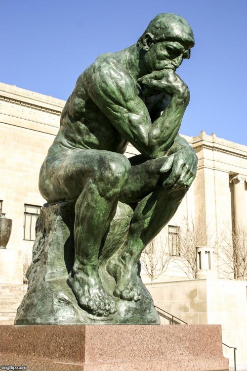 The Thinker | E | image tagged in the thinker | made w/ Imgflip meme maker