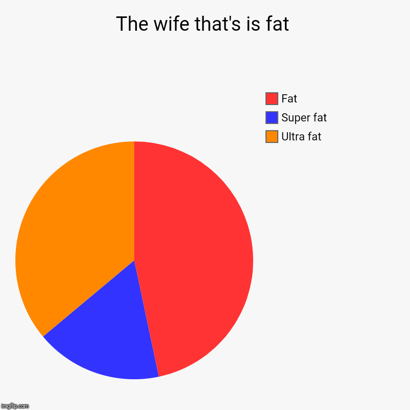 The wife that's is fat | Ultra fat, Super fat, Fat | image tagged in charts,pie charts | made w/ Imgflip chart maker