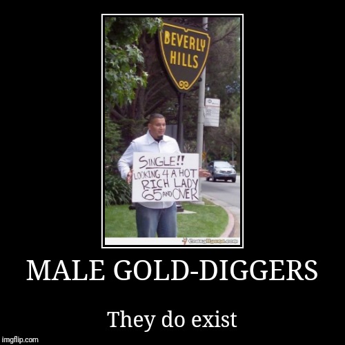 MALE GOLD-DIGGERS They do exist image tagged in funny,demotivationals,gold digg...