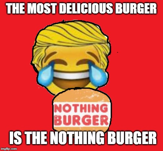 Well that went nowhere !!! | THE MOST DELICIOUS BURGER; IS THE NOTHING BURGER | image tagged in mueller time | made w/ Imgflip meme maker