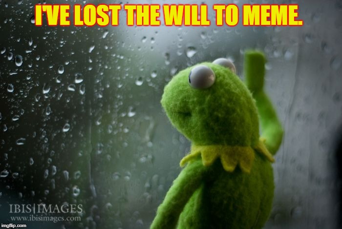 kermit window |  I'VE LOST THE WILL TO MEME. | image tagged in kermit window,nixieknox,memes | made w/ Imgflip meme maker
