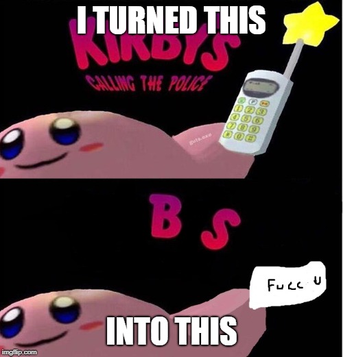 what do u all think | I TURNED THIS; INTO THIS | image tagged in funny,kirby | made w/ Imgflip meme maker