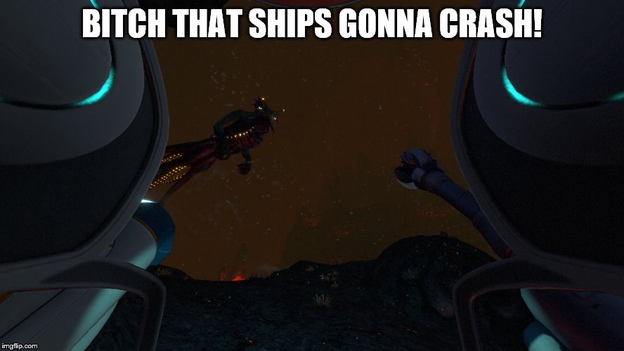 subnautica leviathan class | B**CH THAT SHIPS GONNA CRASH! | image tagged in subnautica leviathan class | made w/ Imgflip meme maker