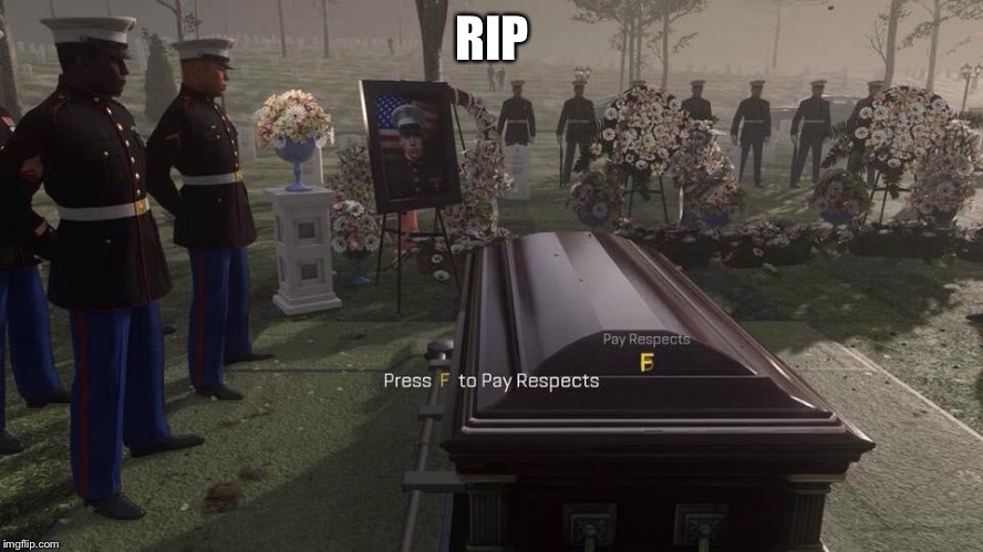 Press F to Pay Respects | RIP | image tagged in press f to pay respects | made w/ Imgflip meme maker