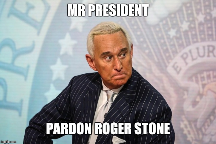 MR PRESIDENT; PARDON ROGER STONE | image tagged in pardon | made w/ Imgflip meme maker