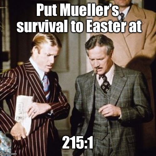 Put Mueller’s survival to Easter at 215:1 | made w/ Imgflip meme maker