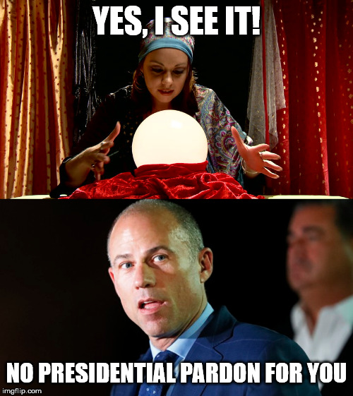 YES, I SEE IT! NO PRESIDENTIAL PARDON FOR YOU | image tagged in michael avenatti | made w/ Imgflip meme maker