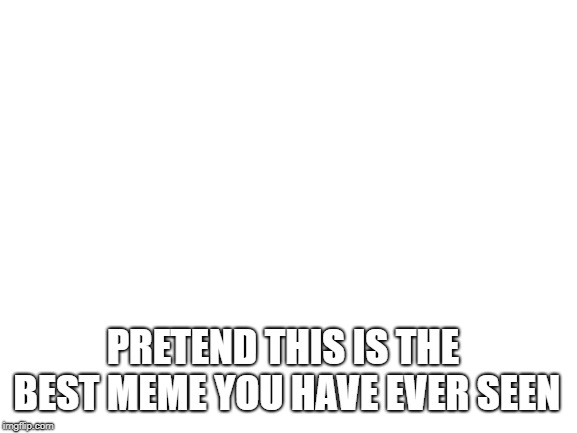 Blank White Template | PRETEND THIS IS THE BEST MEME YOU HAVE EVER SEEN | image tagged in blank white template | made w/ Imgflip meme maker