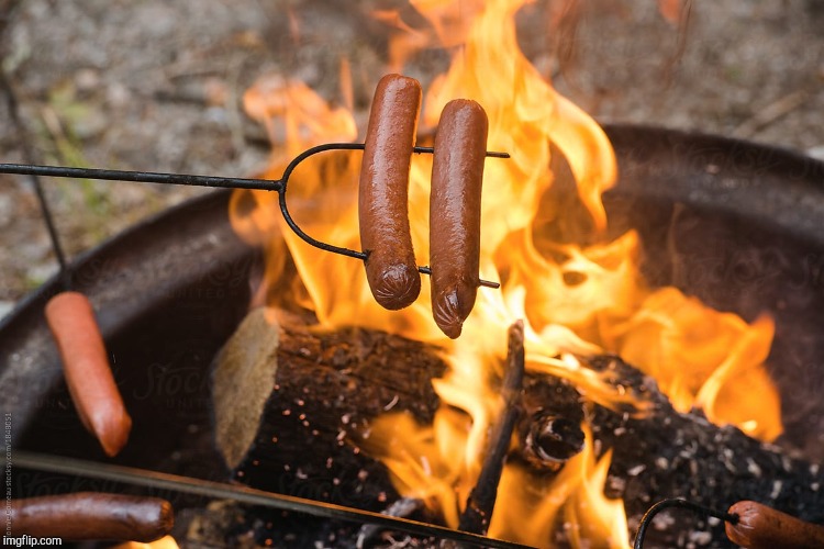 image tagged in roasting hot dogs | made w/ Imgflip meme maker