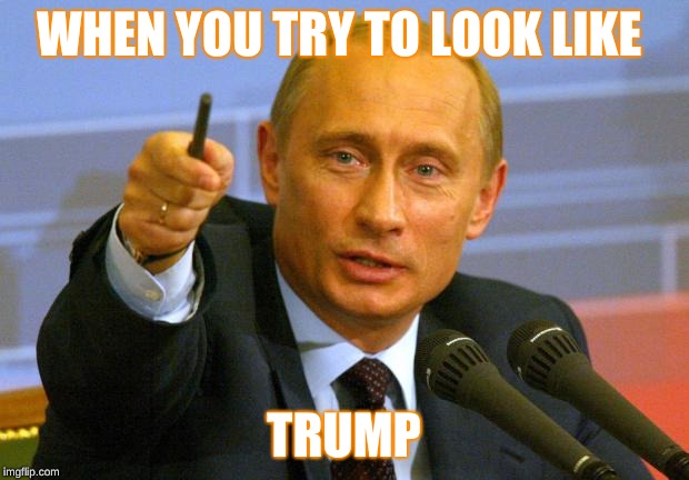 Good Guy Putin | WHEN YOU TRY TO LOOK LIKE; TRUMP | image tagged in memes,good guy putin | made w/ Imgflip meme maker