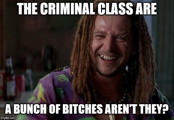 THE CRIMINAL CLASS ARE A BUNCH OF B**CHES AREN'T THEY? | made w/ Imgflip meme maker