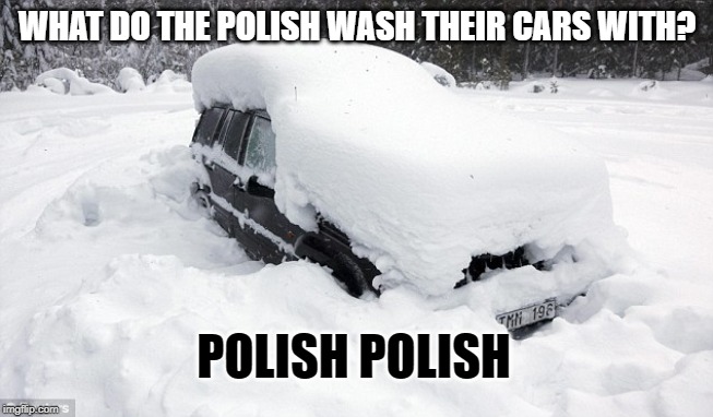Polish polish | WHAT DO THE POLISH WASH THEIR CARS WITH? POLISH POLISH | image tagged in polish | made w/ Imgflip meme maker