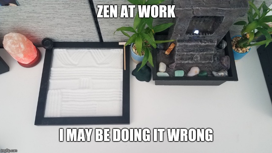 ZEN AT WORK; I MAY BE DOING IT WRONG | image tagged in zen wtf | made w/ Imgflip meme maker