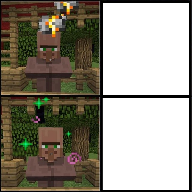 High Quality Drake Meme but it's the Minecraft Villager Blank Meme Template
