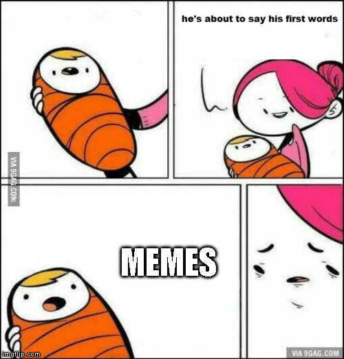 This is how memes are so popular | MEMES | image tagged in he is about to say his first words | made w/ Imgflip meme maker