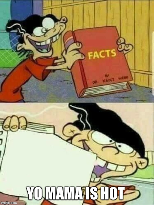 Double d facts book  | YO MAMA IS HOT | image tagged in double d facts book | made w/ Imgflip meme maker