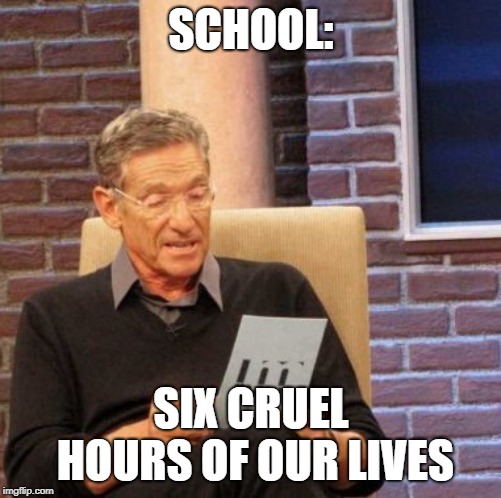 Maury Lie Detector | SCHOOL:; SIX CRUEL HOURS OF OUR LIVES | image tagged in memes,maury lie detector,school,idiot,terrible | made w/ Imgflip meme maker