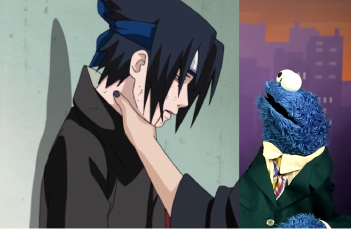 High Quality sasuke cookie monster Blank Meme Template