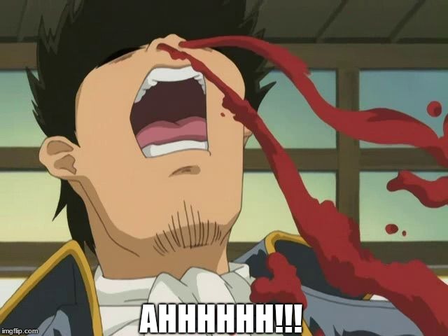Anime Nosebleed | AHHHHHH!!! | image tagged in anime nosebleed | made w/ Imgflip meme maker