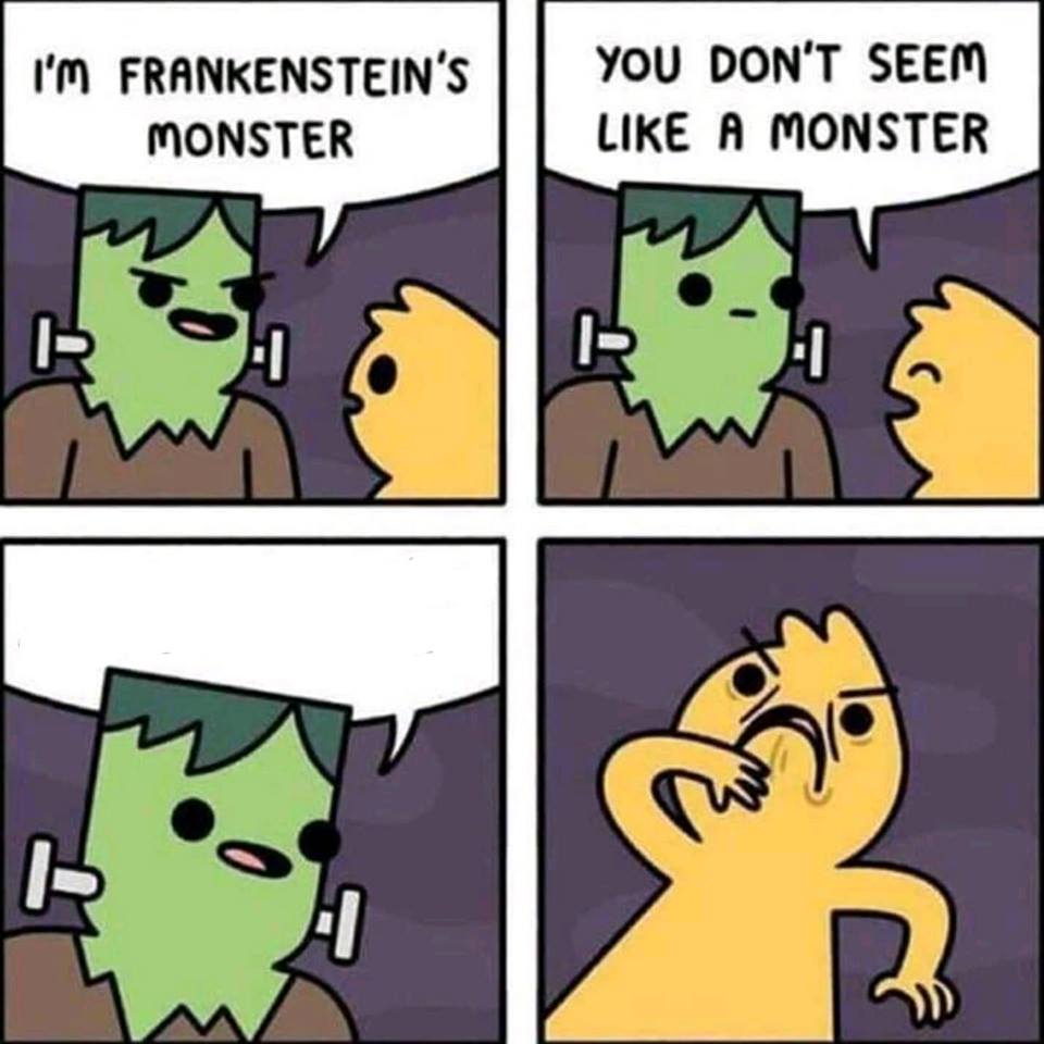 High Quality frankenstein's monster Blank Meme Template