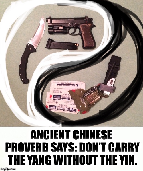 ANCIENT CHINESE PROVERB SAYS: DON’T CARRY THE YANG WITHOUT THE YIN. | made w/ Imgflip meme maker