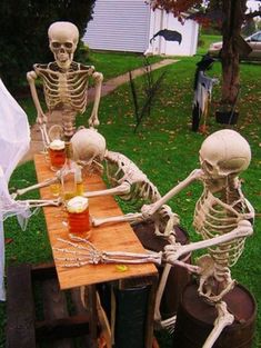High Quality Skeleton at Picnic table Blank Meme Template